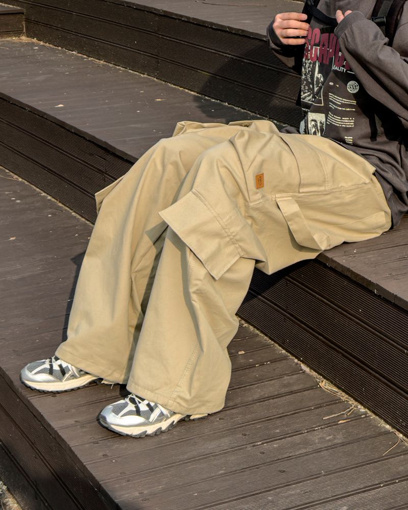 Utility Patch Wide Cargo Pants