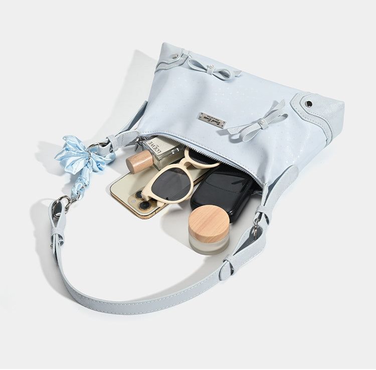 【即日発送】Star Print Ribbon Shirred Shoulder Bag - 2026 New Star Print Point Bag