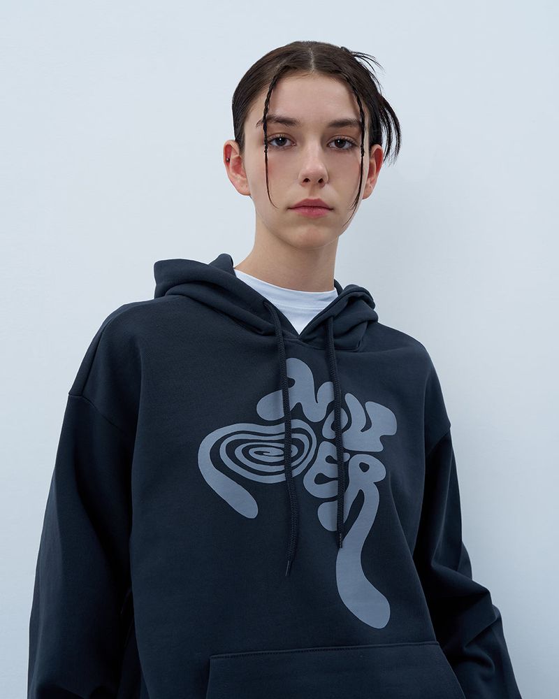 TWISTED LOGO HOODIE-CHARCOAL
