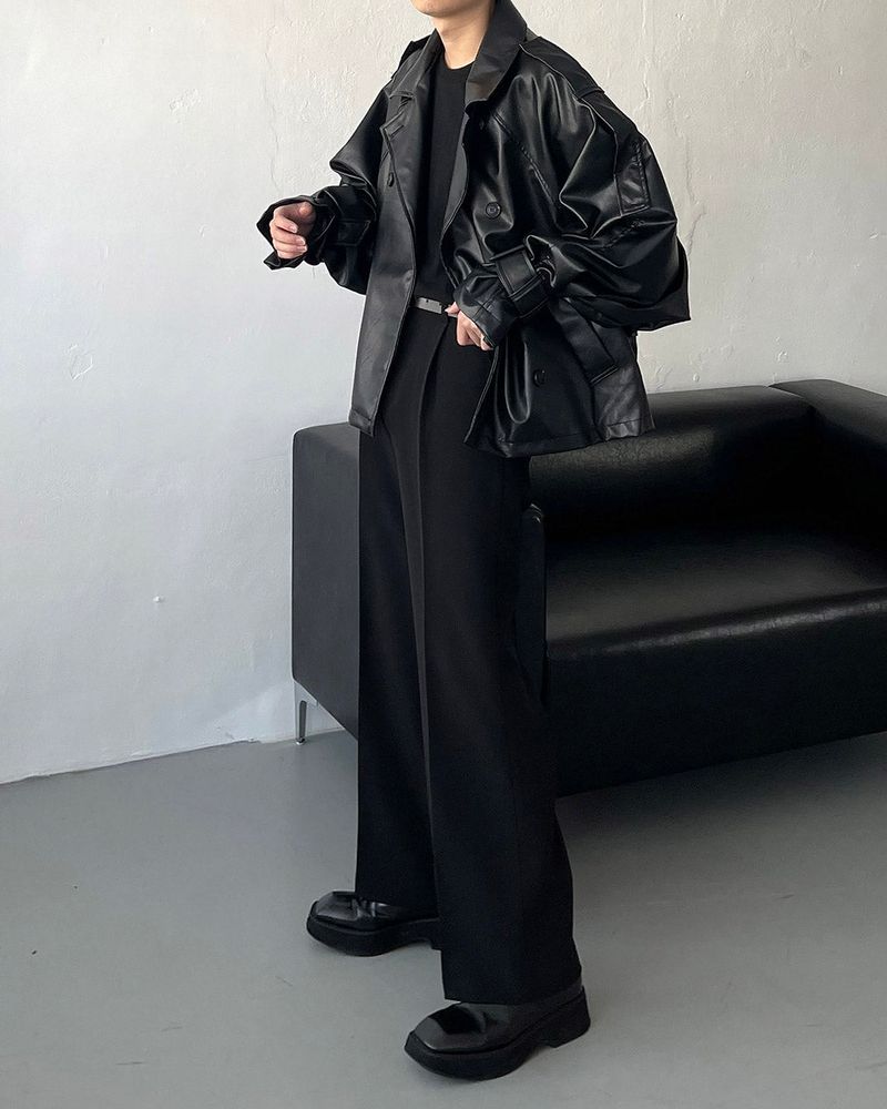 GM leather balloon short jacket (1 colors)