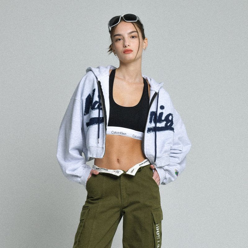 MIDNIGHT MOVE（ミッドナイトムーブ）の「damage 2 hood zip-up (off white)（Tops）」