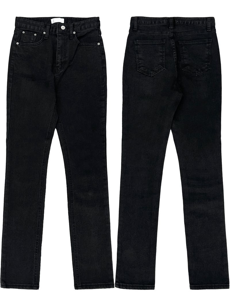 black vintage slub skinny denim