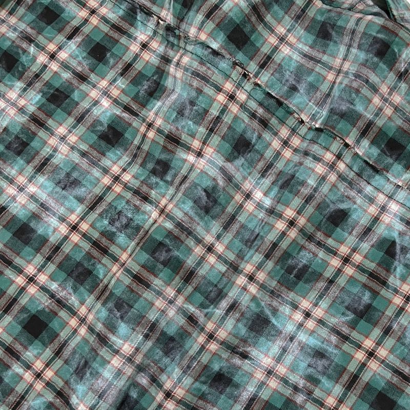 smoke wash check shirt_green
