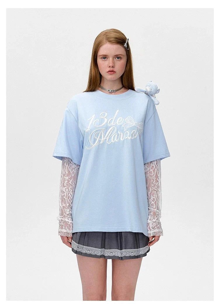 13DE MARZO(トレセ・デ・マルゾ)の「13DE MARZO Bear Layered Lacy T-shirt(Tops)」