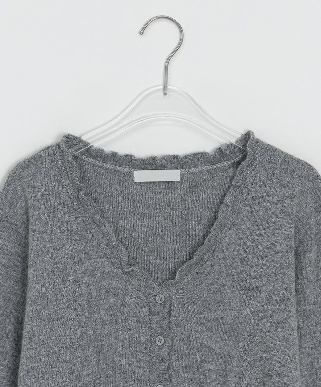 Rico Frill V-Neck Knit Cardigan