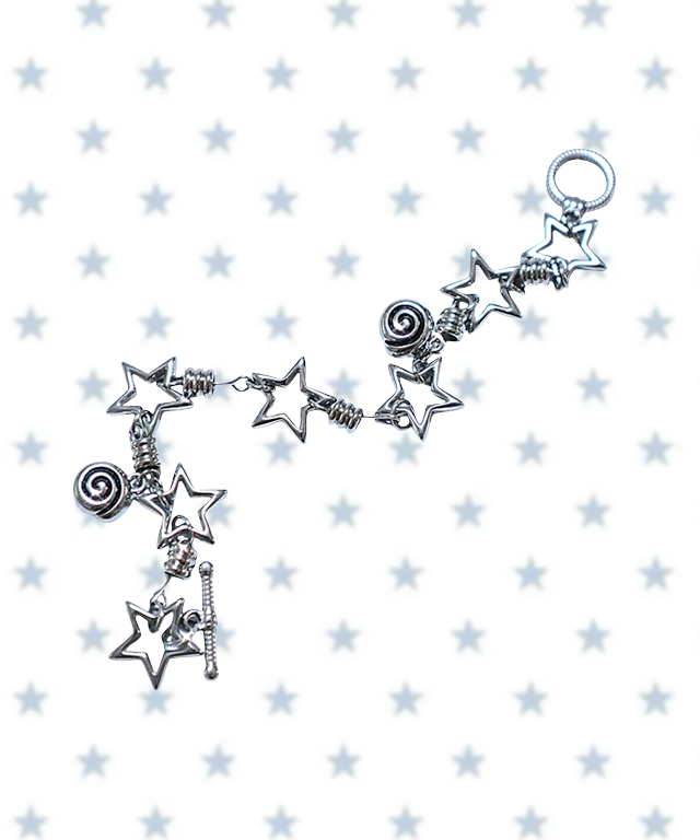 All stainless steel orbit star bracelet