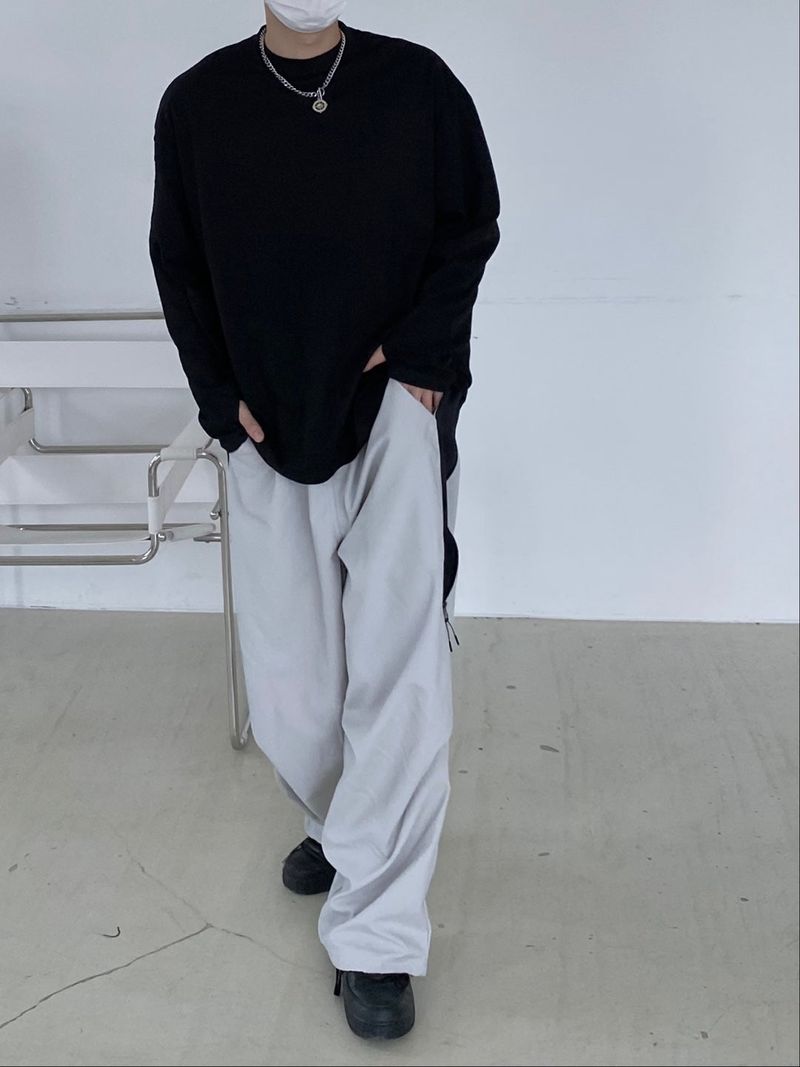 Color color zipper balloon pants 2C