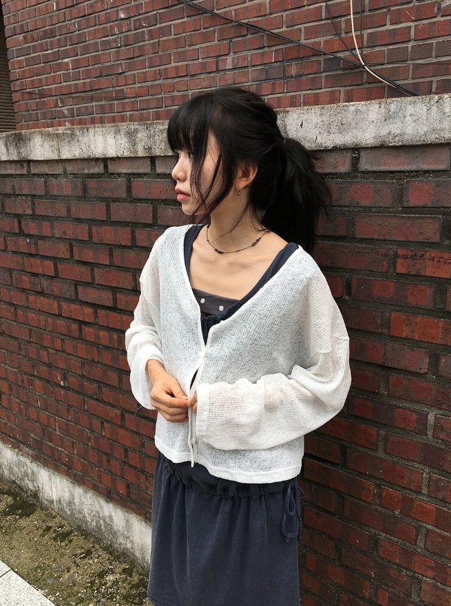 BAON（バオン）の「ミルクポー サマー ベーシック ルーズフィット カーディガン（トップス）」
