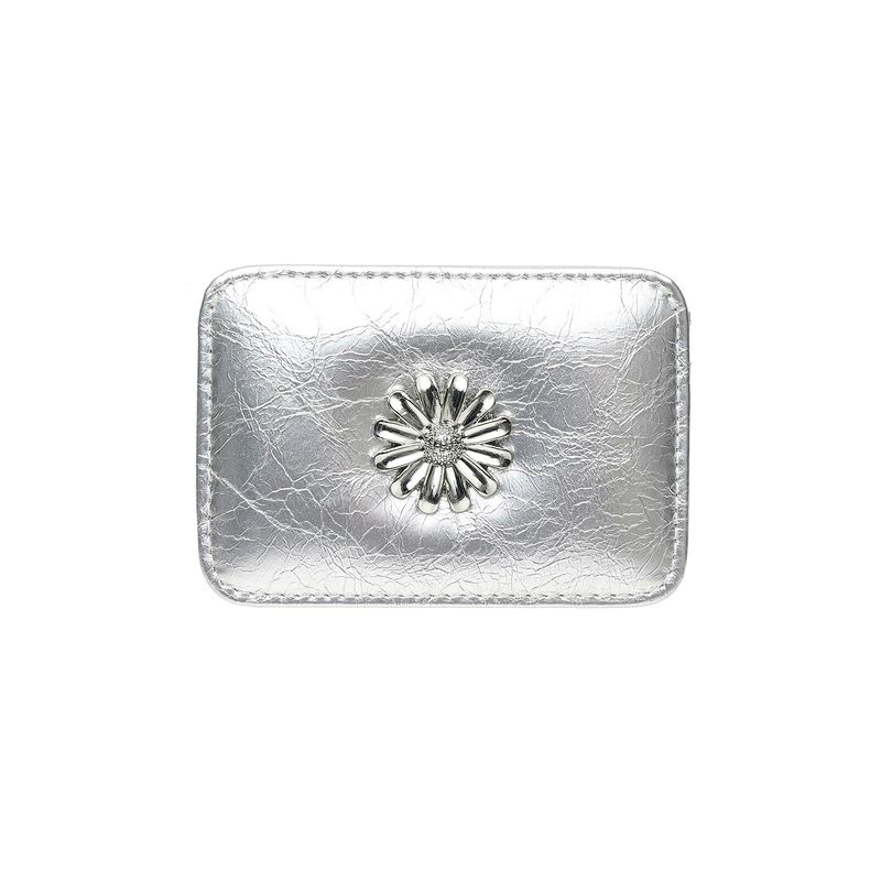 Daisy Slim Mini Transportation Card Wallet Silver