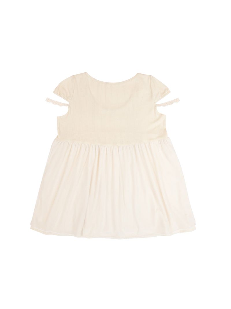 LACE STRAP FLARE TOP / CREAM