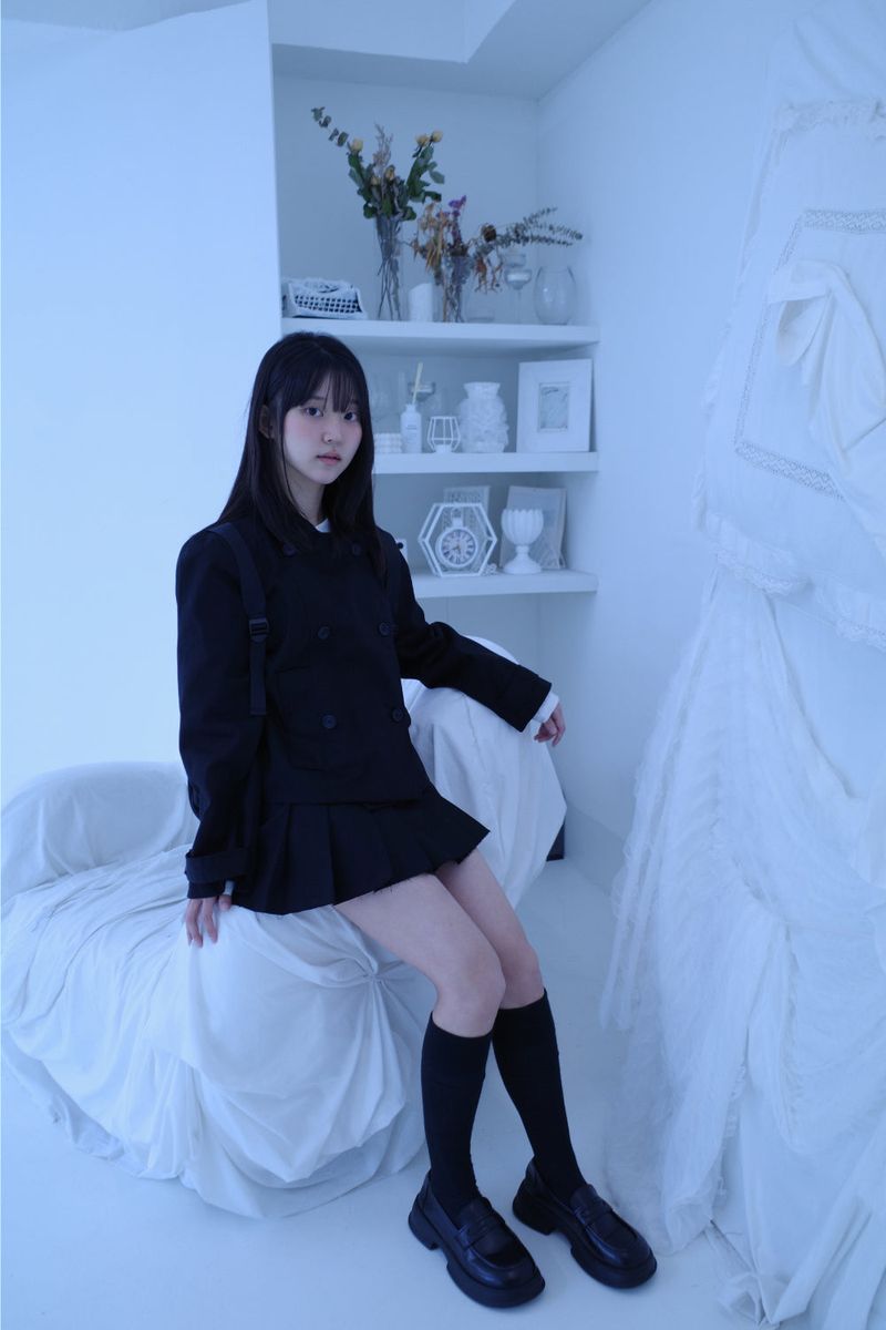 High neck double set up (3color) -Jacket