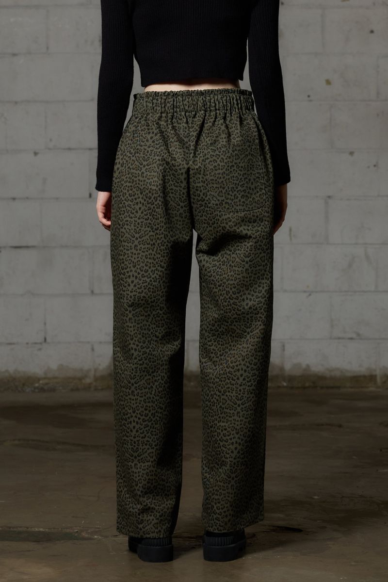 LEOPARD WIDE PANTS / KHAKI