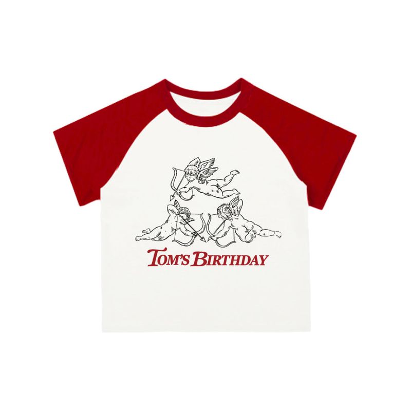 TOM'S BIRTHDAY（トムズバースデー）の「Cupid Raglan T-shirts RED（Tops）」