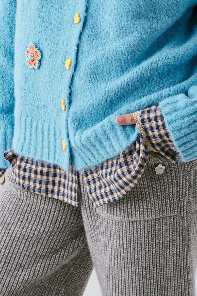 Bermuda knit wool pants [Light Gray]