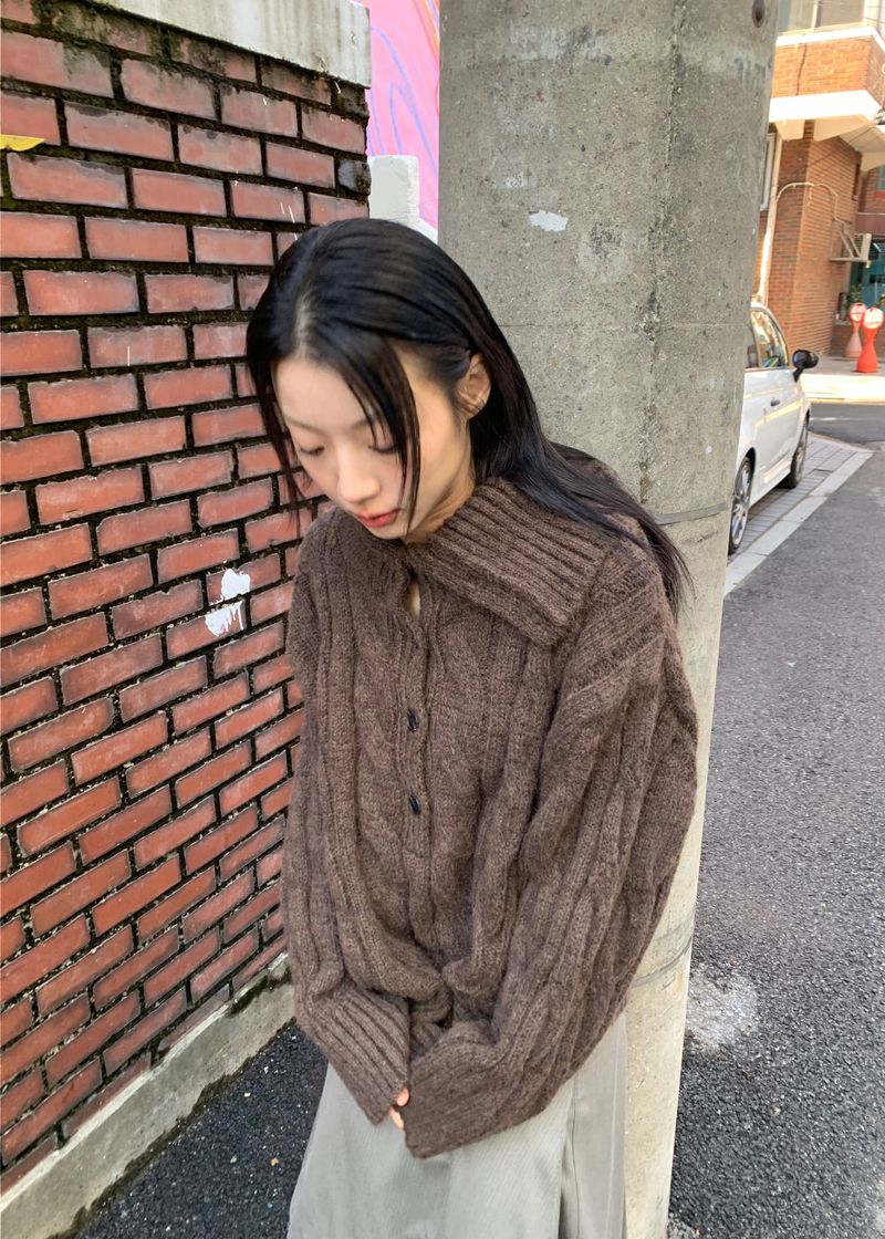  HIGHNECK BUTTON KNIT