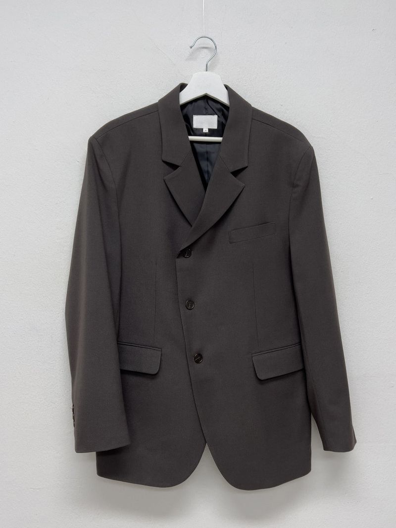 [unisex] Curved 3Button Over Fit Blazer Jacket