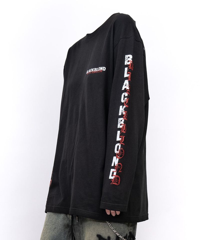 BLACKBLOND(ブラックブロンド)の「BBD Overlap Logo Long T-Shirt (Black)(Tops)」