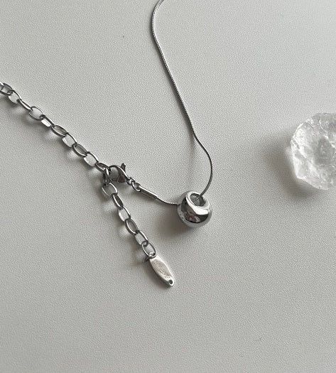 ddo vertical bold donut coin two way long layered necklace