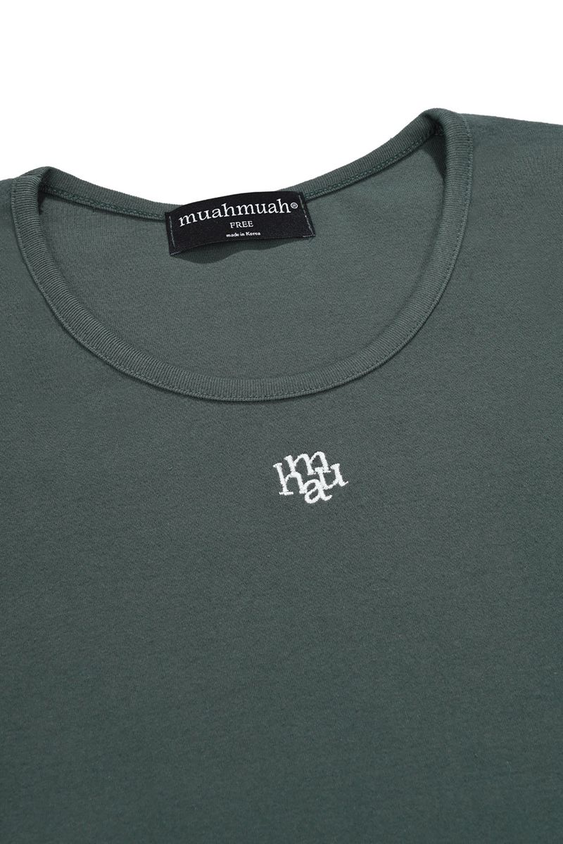 STITCH U-NECK COTTON SPAN LONG SLEEVE