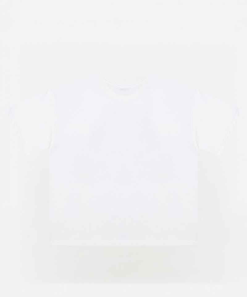 OVERSIZED SHINE APPLIQUE T-SHIRTS [WHITE]