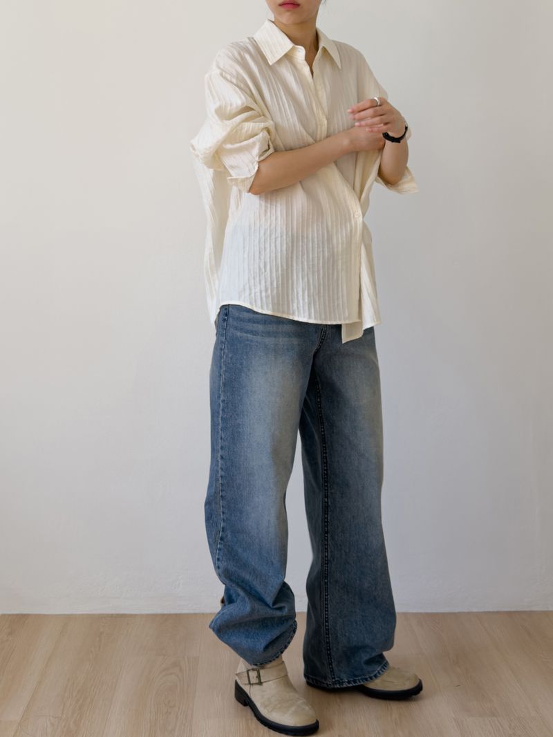306 Brushed Wide Denim Pants