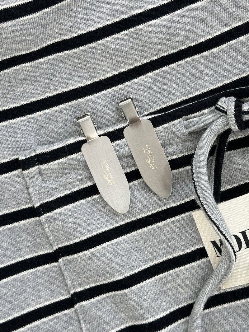 [2PCS] MINI LOGO HAIR PIN / SILVER