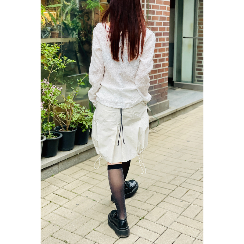 PUMPKIN STRING SKIRT : IVORY