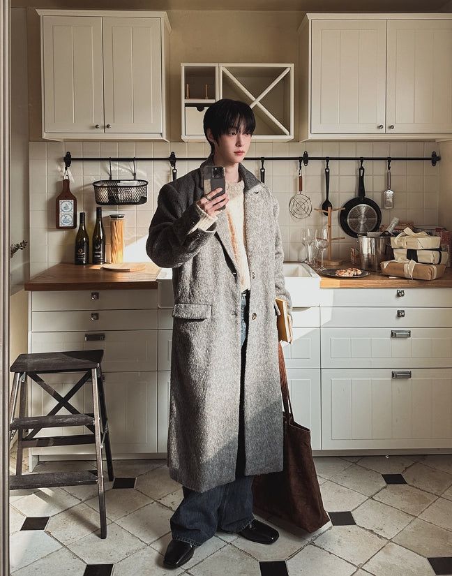 Solive Maxi Long Herringbone Single Coat