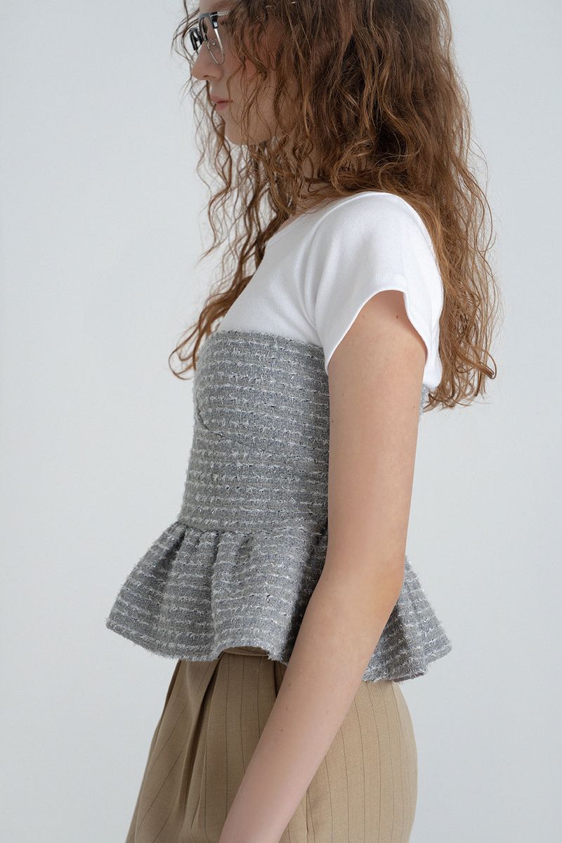 Twinkle tweed top_silver