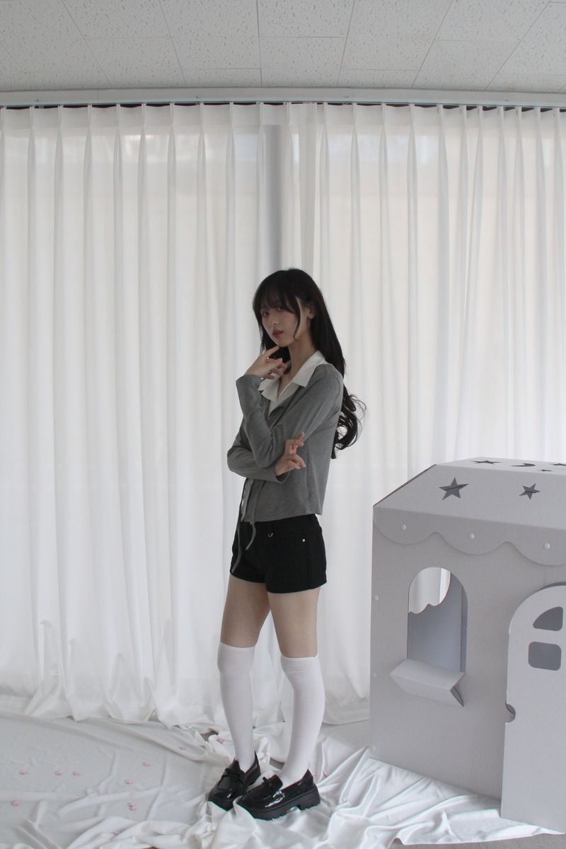 Layered Double Collar Cardigan T-shirt (2color)