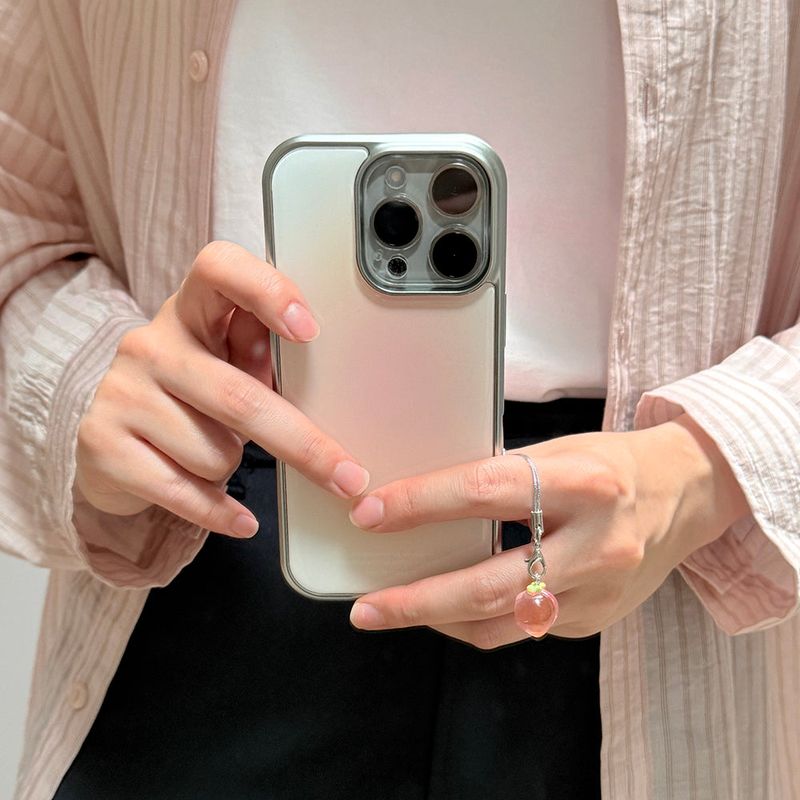 [MADE] silver blusted epoxy bumper case - peach pink