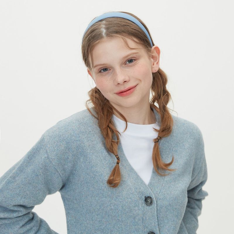 WOOL CROP KNIT CARDIGAN_BLUE