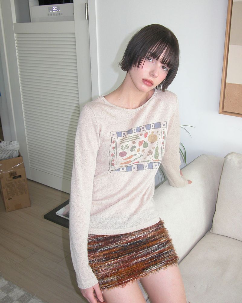 Veggie knits L/S ,Beige