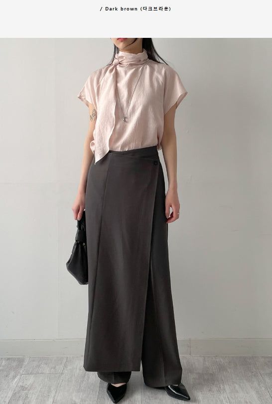 Scone Unbalanced Wrap Wide Slacks