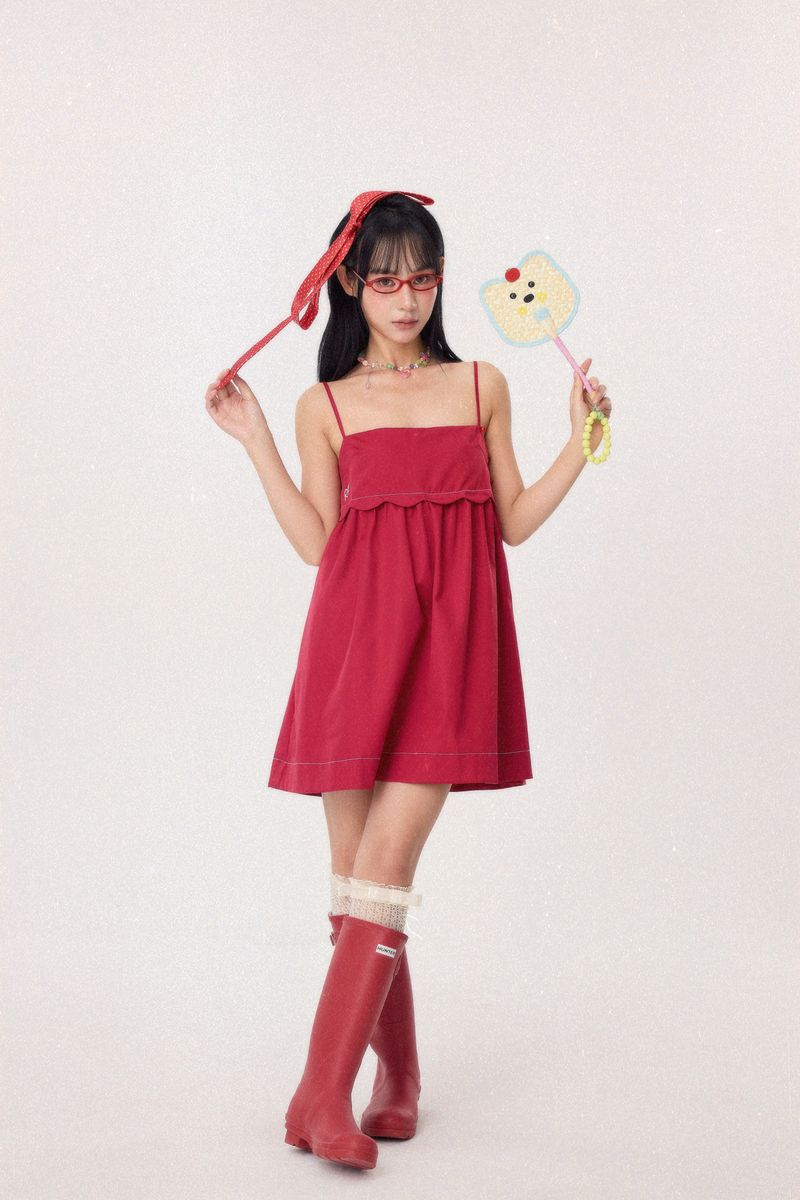 Dear Days Puffy Mini Dress (Red)