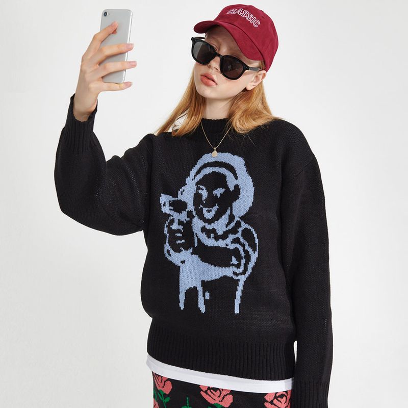 wonder visitor（ワンダービジター）の「Gungirl Knit [Black]（Tops）」