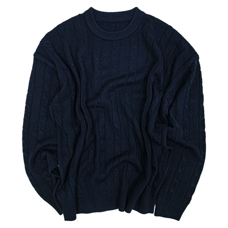 Usual Round Cable Knit - 5COLOR