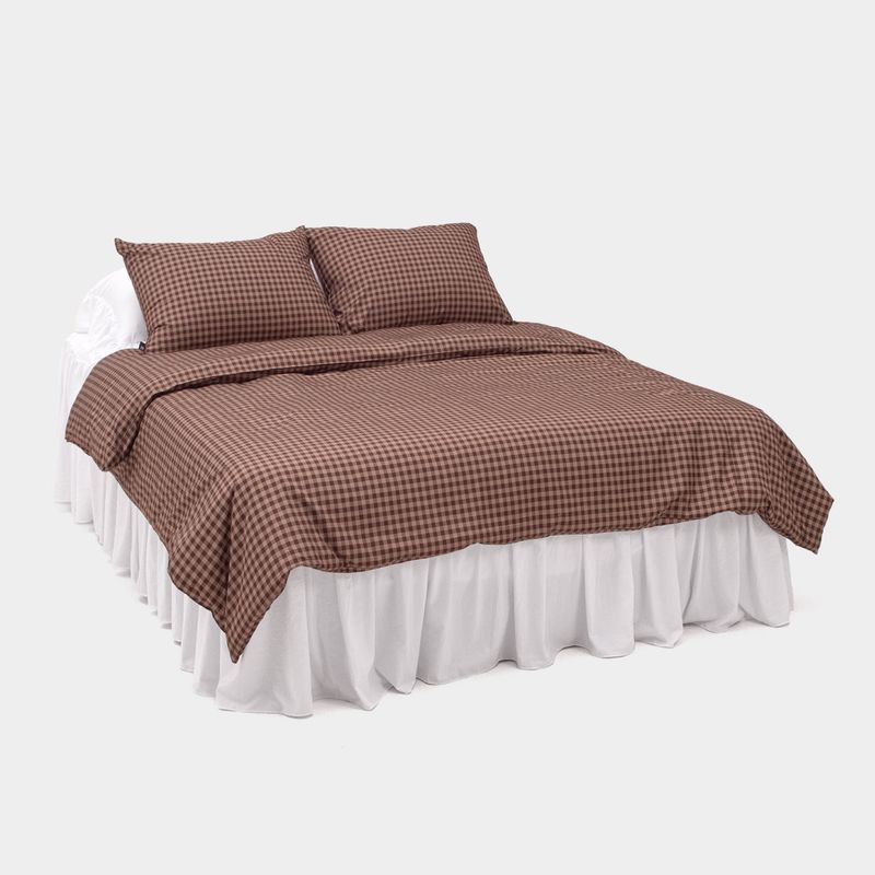 Dust-Free Gingham Check Duvet Cover - K size