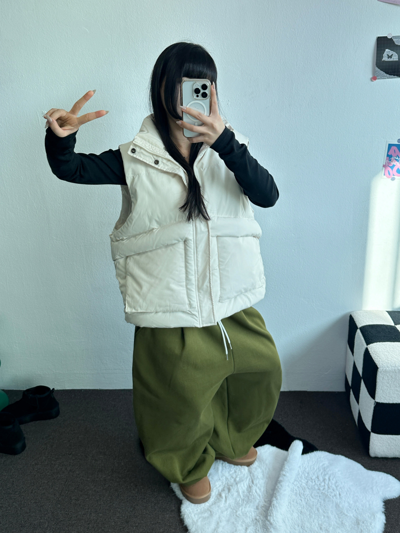 OVER WIDE VEST PADDING🩶🤍🖤☁ - 4 COLORS