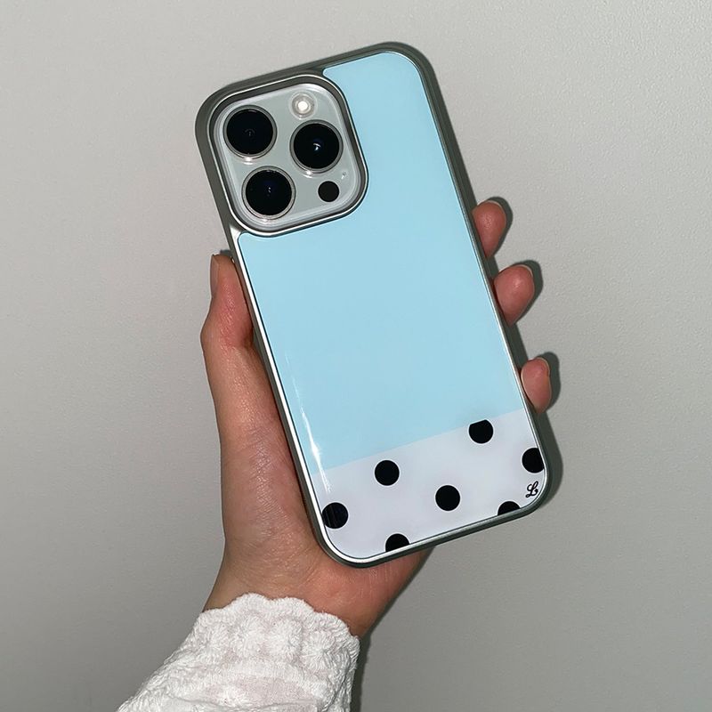 [MADE] ICY MINT PHONE CASE (epoxy silver bumper)