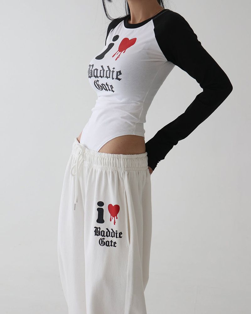 I Love Jogger Wide Pants