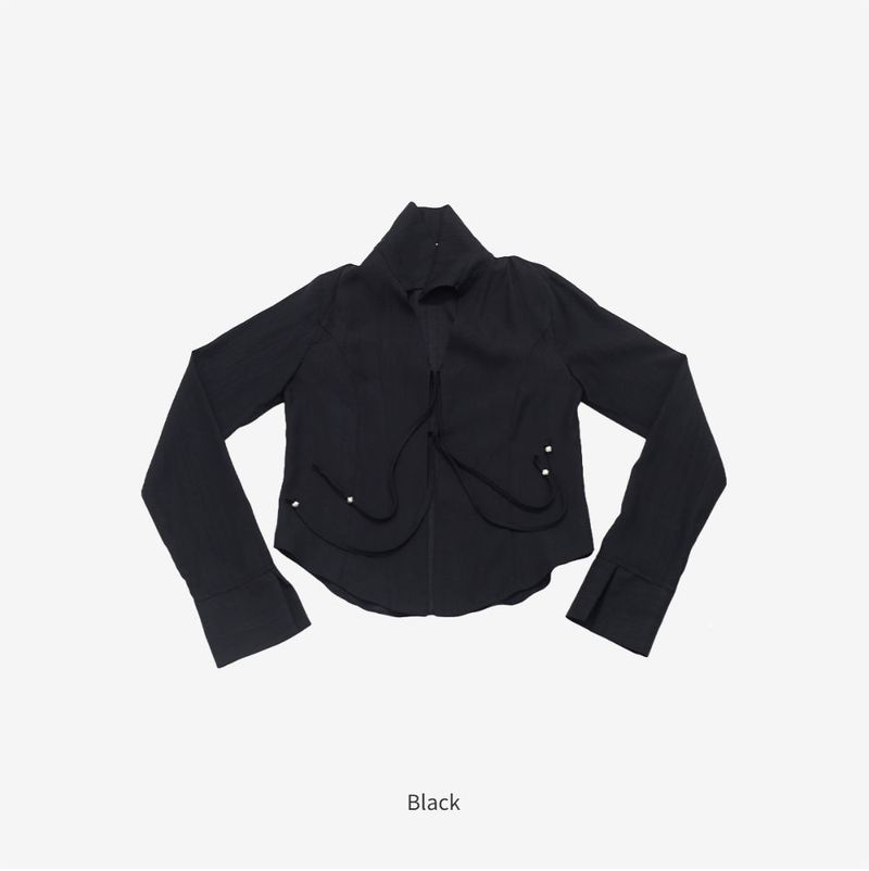 Hern satin layered shirt