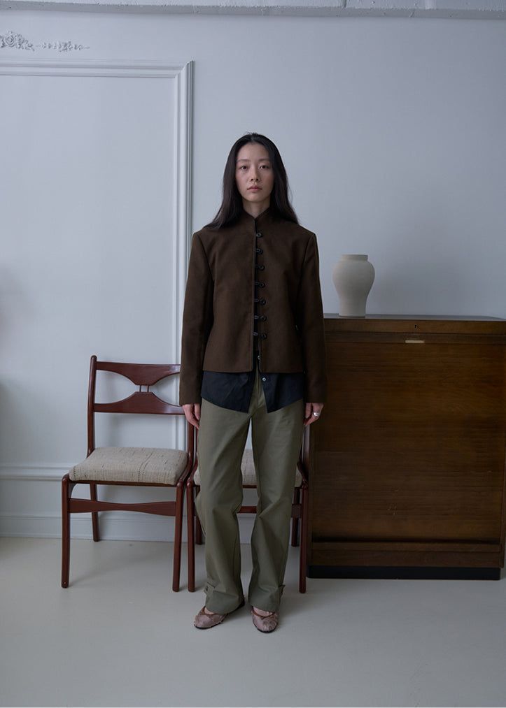 Vintage Crop Jacket (Brown)