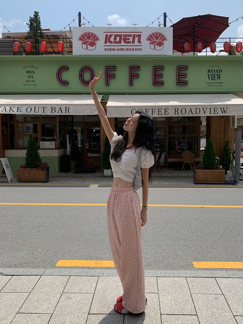 [MADE] PESTO FLOWER WIDE PANTS