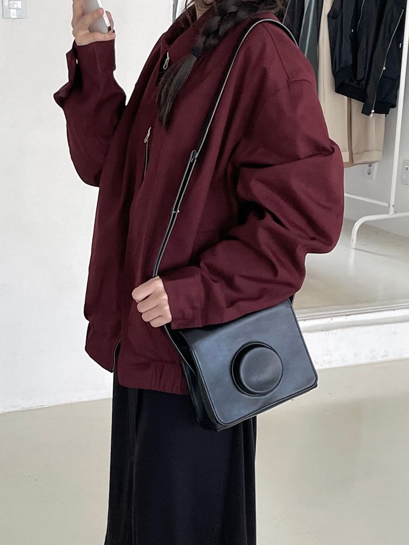Snap detail blouson jacket