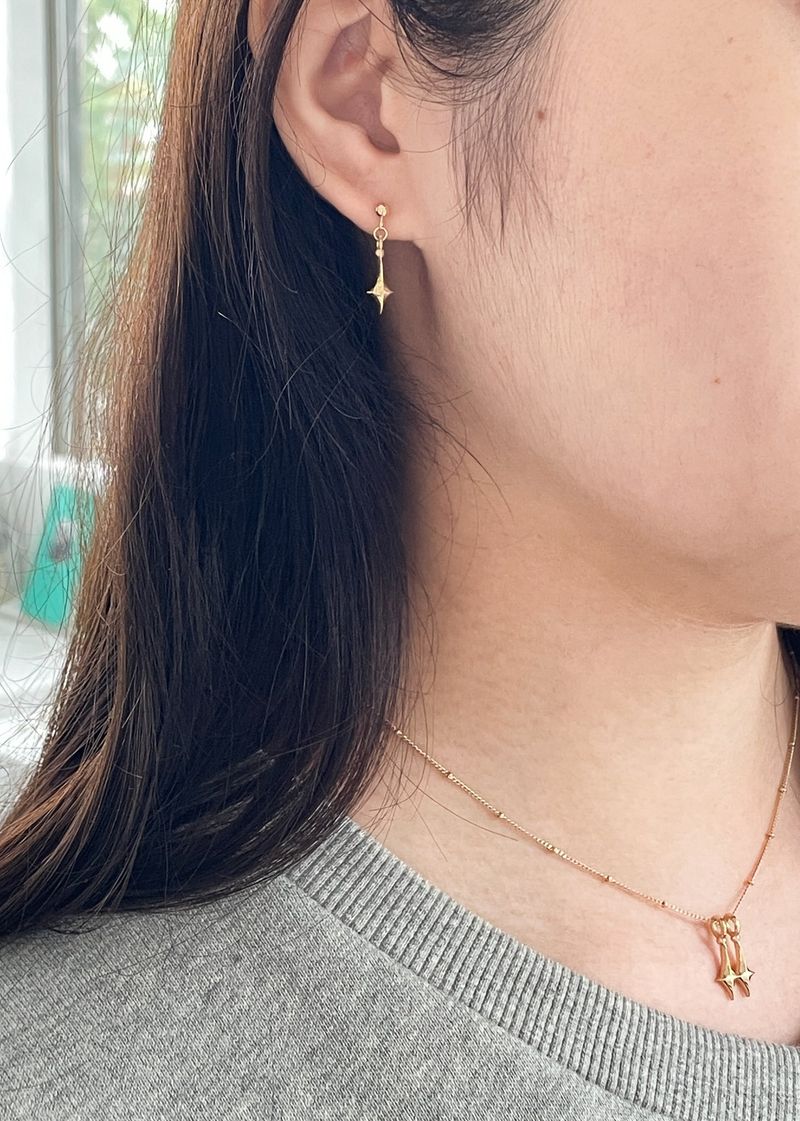 Double stars Necklace - Gold