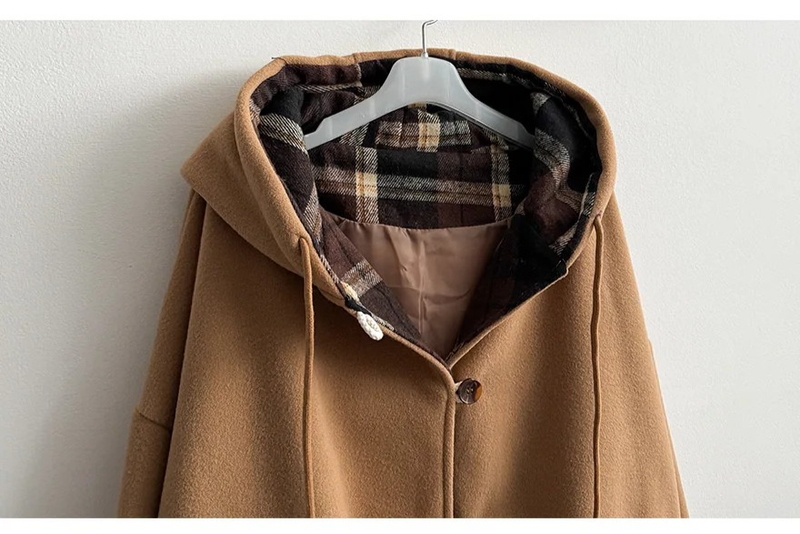 Heel double wool royal boxy pocket hooded coat 