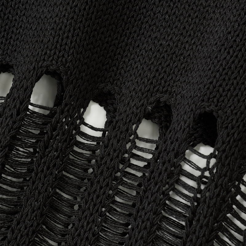 Mesh Cutout Knit - BLACK