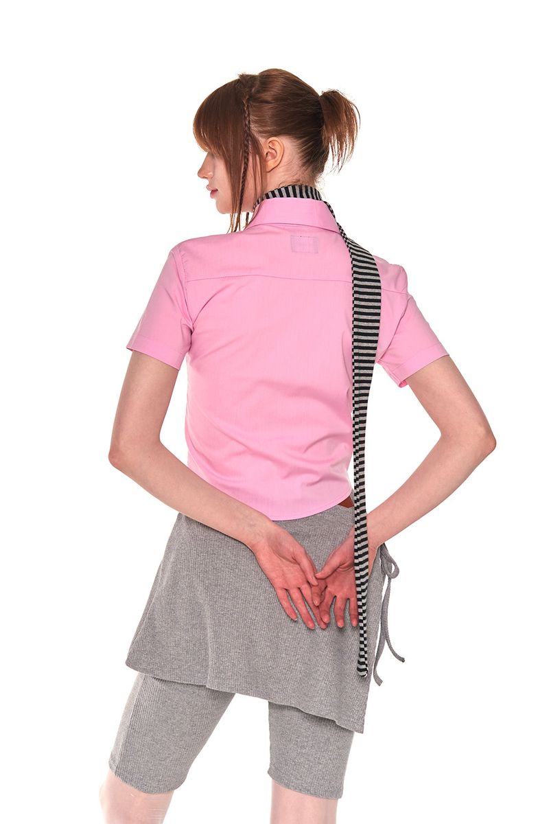 BIKER LAP SKIRT SHORTS (GRAY)