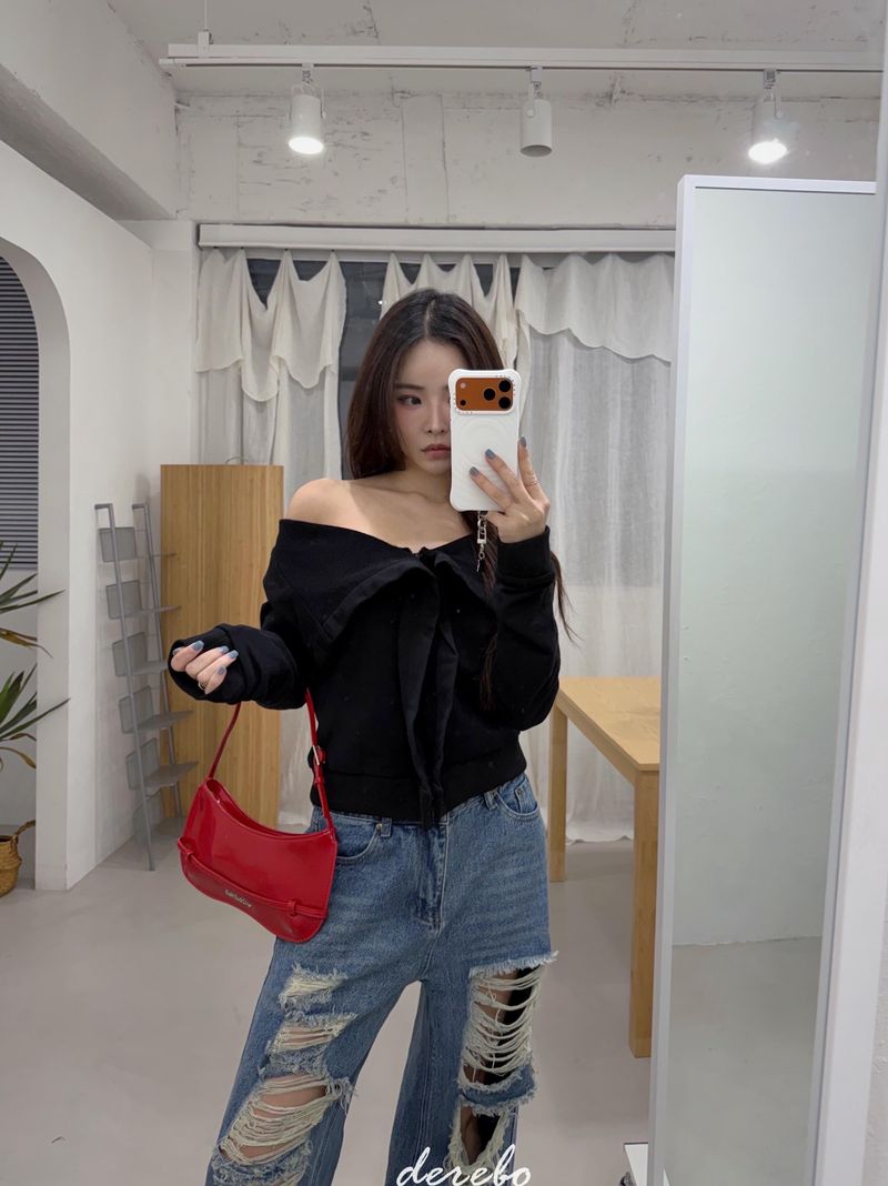 Vintage open wide denim pants